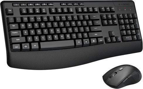 Wireless Keyboard and Mouse Combo, Full Size Ergonomic with Wrist Rest in Saudi Arabia