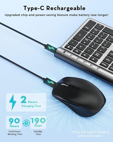 Samsers Wireless Multi-Device Dual-Mode Keyboard and Mouse Combo, Black in Saudi Arabia