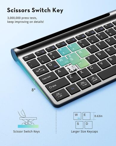 Samsers Wireless Multi-Device Dual-Mode Keyboard and Mouse Combo, Black in Saudi Arabia