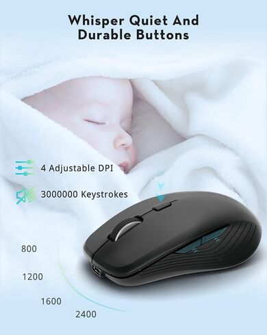 Samsers Wireless Multi-Device Dual-Mode Keyboard and Mouse Combo, Black in Saudi Arabia