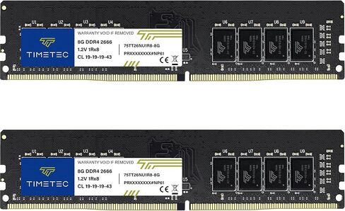 Timetec 32GB KIT (2x16GB) DDR4 2666MHz (PC4-2666V) PC4-21300 UDIMM Desktop RAM – 288-Pin 1.2V CL19 Non-ECC Unbuffered DIMM Memory Module Upgrade in Kuwait