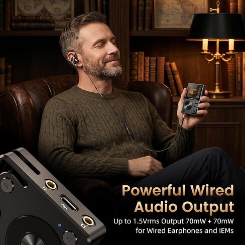 HIFI WALKER H2 Hi-Res MP3 Player, 128GB microSD, ESS DAC, Bluetooth 5.2 in Kuwait