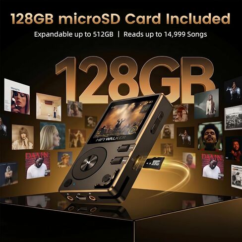 HIFI WALKER H2 Hi-Res MP3 Player, 128GB microSD, ESS DAC, Bluetooth 5.2 in Kuwait
