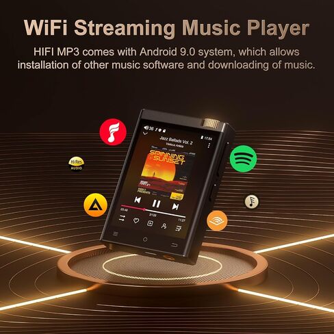 HiFi MP3 Player with Bluetooth and WiFi, Oilsky Lossless DSD High-Resolution Digital Audio Music Player, High-Resolution Portable Audio Player with 64GB Card, Supports up to 1TB in Kuwait