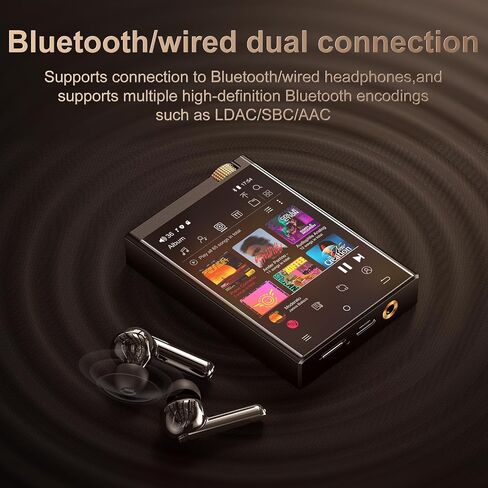 HiFi MP3 Player with Bluetooth and WiFi, Oilsky Lossless DSD High-Resolution Digital Audio Music Player, High-Resolution Portable Audio Player with 64GB Card, Supports up to 1TB in Kuwait