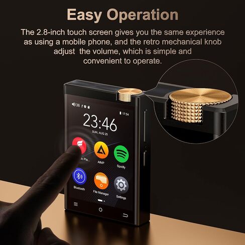 HiFi MP3 Player with Bluetooth and WiFi, Oilsky Lossless DSD High-Resolution Digital Audio Music Player, High-Resolution Portable Audio Player with 64GB Card, Supports up to 1TB in Kuwait