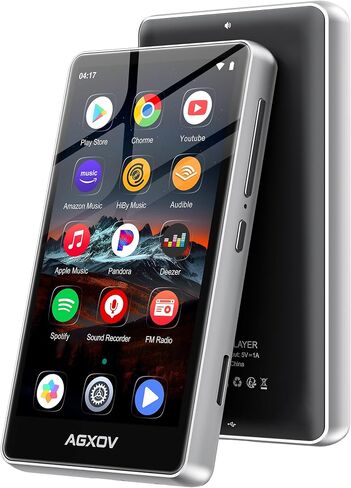 144GB MP3 Player with Bluetooth and WiFi, Android Spotify Music Player for Pandora, Amazon Music, Audible. 4.02" Touchscreen, Speaker, Supports Play Store,Up to 512GB in Saudi Arabia
