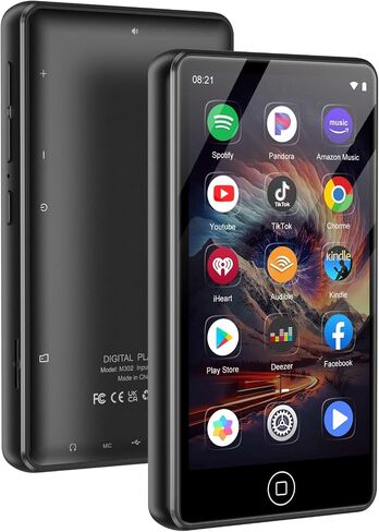 144GB MP3 Player with Bluetooth and WiFi, Android Spotify Music Player for Pandora, Amazon Music, Audible. 4.02" Touchscreen, Speaker, Supports Play Store,Up to 1TB in Saudi Arabia