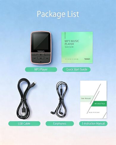 Yoton MP3 Player with Bluetooth, Max 64GB, HiFi, Pink, TF Card Required in Kuwait