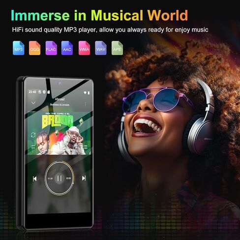 32GB MP3 Player with Bluetooth and Camera, Android 13 MP3 MP4 Players with 4" Touchscreen and Speaker, MP3 Music Player with Spotify, Parental Controls, Audible, Play Store in Saudi Arabia