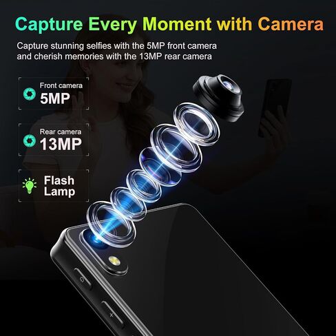 32GB MP3 Player with Bluetooth and Camera, Android 13 MP3 MP4 Players with 4" Touchscreen and Speaker, MP3 Music Player with Spotify, Parental Controls, Audible, Play Store in Saudi Arabia