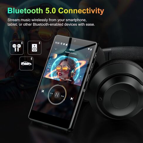 32GB MP3 Player with Bluetooth and Camera, Android 13 MP3 MP4 Players with 4" Touchscreen and Speaker, MP3 Music Player with Spotify, Parental Controls, Audible, Play Store in Saudi Arabia