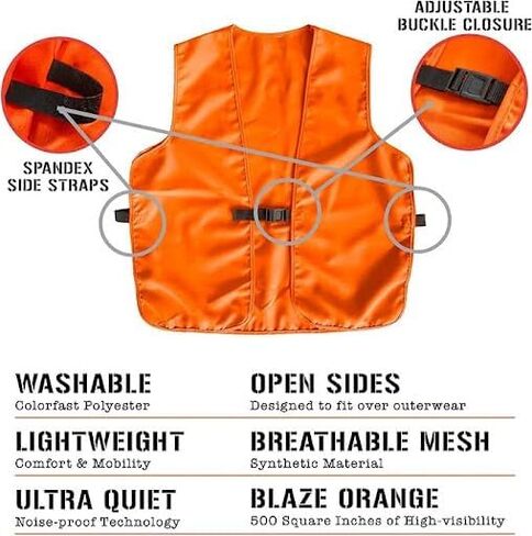 Klarny Outdoors Blaze Orange Hunting Hat and Vest - Premium, High Performance Deer Beanie and Hunting Vest in Saudi Arabia