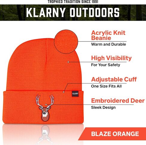 Klarny Outdoors Blaze Orange Hunting Hat and Vest - Premium, High Performance Deer Beanie and Hunting Vest in Saudi Arabia
