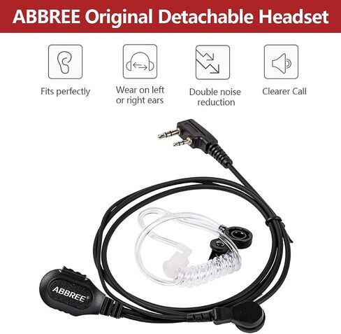 BAOFENG Walkie Talkies Earpiece with Mic Air Acoustic Tube 2-Pin Detachable Two Way Radio Headset UV-5R Mini BF-F8HP Pro 5RM UV32 DM32 UV-5G Plus GM21 GM-15 PRO K5PLUS BF-888S Walkie Talkie,2Pack in Saudi Arabia