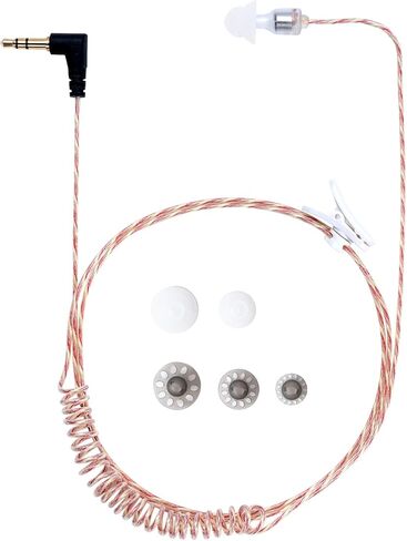 Tubeless Covert 1 Pin 3.5mm Listen Only Earpiece| 31-45IN Adjustable | FBI-Certified | for Motorola/Kenwood | Clear Stealth 22" Cable in Saudi Arabia