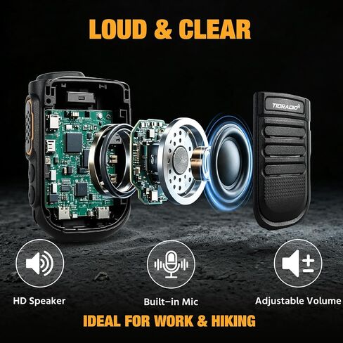 TIDRADIO Wearable Bluetooth Speaker MIC for Ham GMRS Radio,Phone Call/Music,Hands-Free Walkie Talkies Mic for BAOFENG UV-5R Mini,TD-H9,TD-H3 Portable Wireless Speaker for Jobsite, Outdoors,Home,Travel in Saudi Arabia