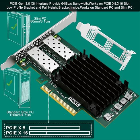 PCIE GEN 3.0 X8 Interface to 2X 25GbE SFP28 Optical Ports Converged RDMA Network Adapter for HPC, Storage and Virtualization Servers, Broadcom BCM57414 2X 25Gb/s SFP28 Ethernet Controller (BCM57414) in Saudi Arabia