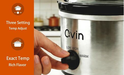Mini Slow Cooker 0.65Qt with Temperature Control, Fondue Pot Set, Chocolate Melting Pot, Stainless Steel in Kuwait
