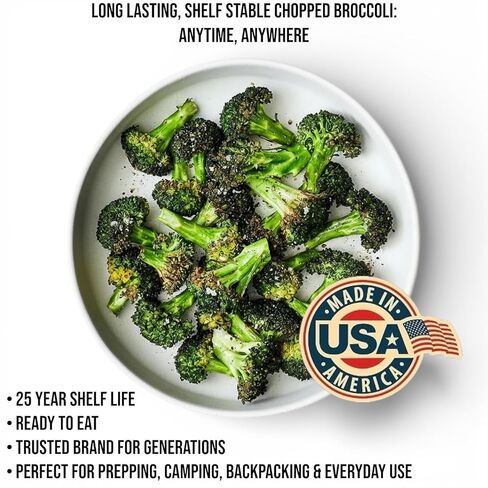 Future Essentials Freeze Dried Broccoli – #2.5 Can, 25+ Year Shelf Life | Canned Chopped Broccoli Bites – Easy to Rehydrate, Ideal for Emergency Food & Camping – 2 oz in Saudi Arabia