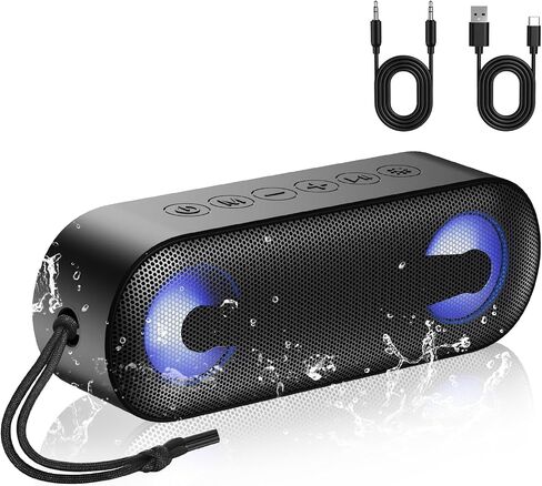 IKT Portable Bluetooth Speaker with Lights x Holidays/World Cup Stuffers, Loud Stereo Sound, BT5.4, Enhanced Bass,30H Playtime,TWS Pairing, IPX7 Waterproof, Speakersfor Home/Party/Outdoor in Saudi Arabia