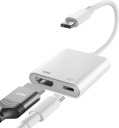 USB C to HDMI Adapter for iPhone 17 16 15 to TV, 4K@60Hz iPhone USB C to HDTV Adapter with 100W Fast Charging Port, MFi Certified iPhone Dongle USB C to Hdmi for iPad/TV/Projector/Monitor in Saudi Arabia