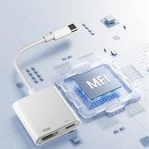 USB C to HDMI Adapter for iPhone 17 16 15 to TV, 4K@60Hz iPhone USB C to HDTV Adapter with 100W Fast Charging Port, MFi Certified iPhone Dongle USB C to Hdmi for iPad/TV/Projector/Monitor in Saudi Arabia