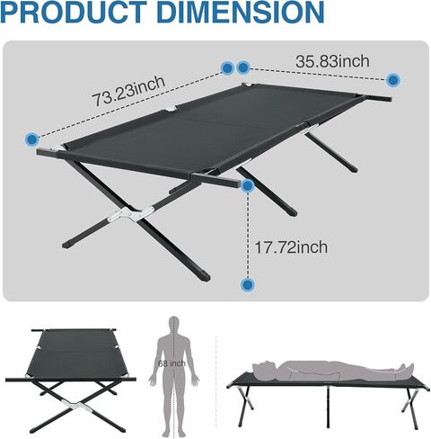 NEWBULIG Camping Cots for Adults, Foldable Bed, Sleeping Cot in Saudi Arabia
