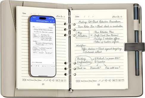 Smart Sync Pen for Note Taking, Digital Notebook with Pen, Enables Synchronized Handwriting, Ocr to Text, Offline Storage, Audio Recording and Note Sharing, Compatible with IOS and Android in Saudi Arabia