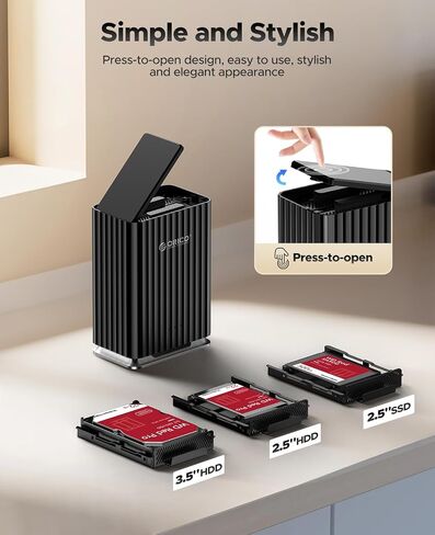 ORICO 2 Bay Hard Drive Enclosure USB C Plug and Play DAS Backup with 12V/4A Power Adapter Maximum 2*22TB Storage for Personal Local Database - 9728C3 in Saudi Arabia