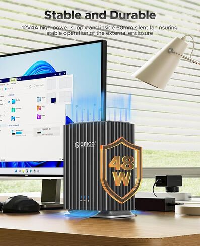 ORICO 2 Bay Hard Drive Enclosure USB C Plug and Play DAS Backup with 12V/4A Power Adapter Maximum 2*22TB Storage for Personal Local Database - 9728C3 in Saudi Arabia