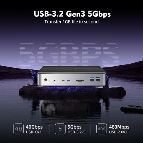 YOTUO 16-in-1 Docking Station with M.2 NVMe/SATA SSD + 2.5/3.5" HDD/SSD Enclosure, Dual 4K HDMI, 10Gbps USB-C, 100W PD, Gigabit Ethernet, SD/TF Reader for Mac/Windows in Kuwait
