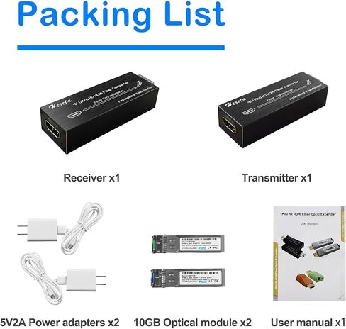 Mini 4K HDMI to LC Fiber Extender 10.3Gbps Video Converter Ultra HD Optical Transceiver with SFP Module up to 20km Over Single-Mode,Supports 4Kx2K@30Hz Resolution, Uncompressed,No Loss & Delay in Saudi Arabia