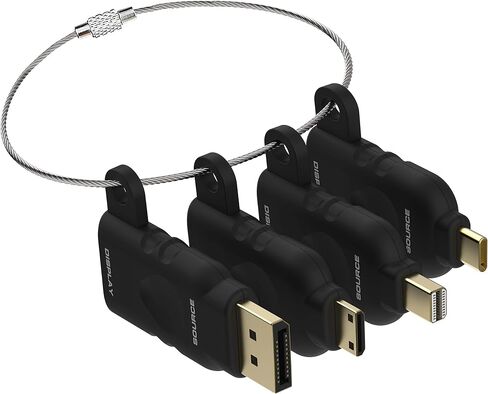 POCKET PANDA Universal HDMI Adapter Ring Kit with Security Loop-4K for USB C, Displayport, Mini DP, Mini HDMI to Monitor HDMI Office Video Converter. 4 Adapters with Key Security Loop for Office in Kuwait