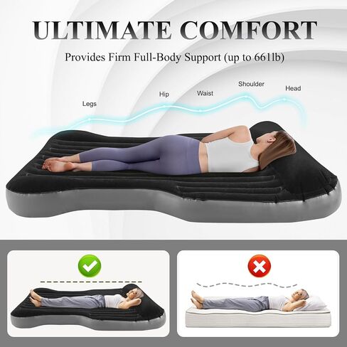 KMZ Inflatable SUV Air Mattress Thickened Flocking with Built-in Pump in Kuwait