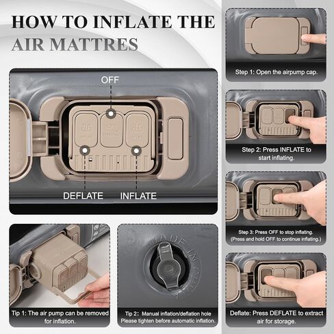 KMZ Inflatable SUV Air Mattress Thickened Flocking with Built-in Pump in Kuwait