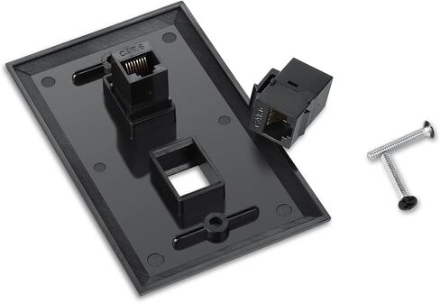 Ethernet Wall Plate 2 Port Cat6 - Black, 2 Pack in Saudi Arabia