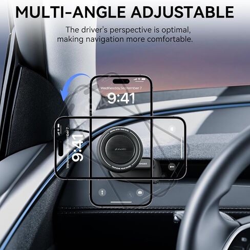 YONZEE Tesla Magnetic Phone Mount for Model Y Juniper 2025-2026 and Model 3 Highland 2024-2026, Dashboard Phone Holder with Strong Magnetic Grip, Interior Accessories for iPhone and Smartphones in Saudi Arabia