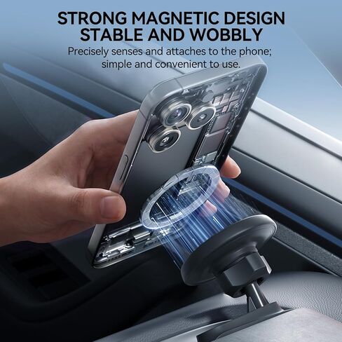 YONZEE Tesla Magnetic Phone Mount for Model Y Juniper 2025-2026 and Model 3 Highland 2024-2026, Dashboard Phone Holder with Strong Magnetic Grip, Interior Accessories for iPhone and Smartphones in Saudi Arabia