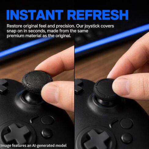 6 PCS Joystick Caps Thumb Grips for Nintendo Switch/Switch Lite/Switch OLED, TPU Controller Thumb Grips Replacement Accessories, Black in Saudi Arabia
