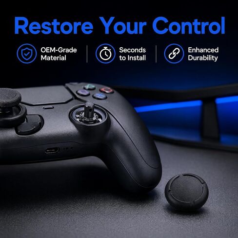 6 PCS Joystick Caps Thumb Grips for Nintendo Switch/Switch Lite/Switch OLED, TPU Controller Thumb Grips Replacement Accessories, Black in Saudi Arabia