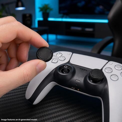 6 PCS Joystick Caps Thumb Grips for Nintendo Switch/Switch Lite/Switch OLED, TPU Controller Thumb Grips Replacement Accessories, Black in Saudi Arabia