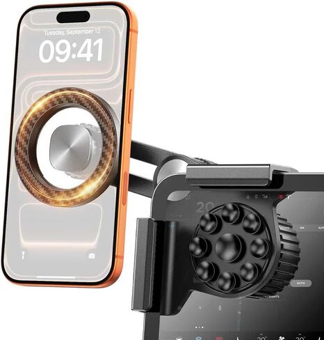 Tesla Phone Mount Model 3/Y Accessories: No-Adhesive for Magsafe Car Mount for Model 3,Y,Juniper,Highland,Cybertruck,Fit for iPhone 12-17 Series and Magsafe Cases in Saudi Arabia