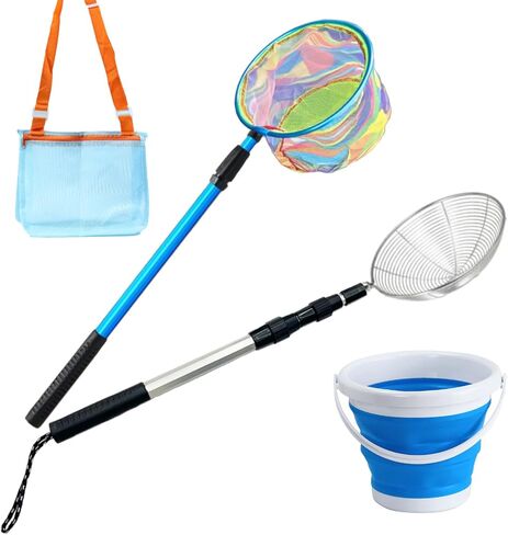 FishNetButterfly Net Insect Habitat Cage with FoldingBucketandTelescopic Handle forOutdoorCapturing of SmallFishShrimpButterflies in Saudi Arabia