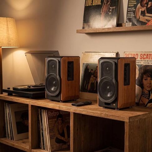 Edifier S1000W WiFi Audiophile Active Bookshelf 2.0 Speakers, 120W RMS Wireless HiFi Bluetooth Sound System Works with Alexa, Optical/RCA x 2 Coaxial, Supports AirPlay 2, Spotify Tidal Connect- Pair in Saudi Arabia