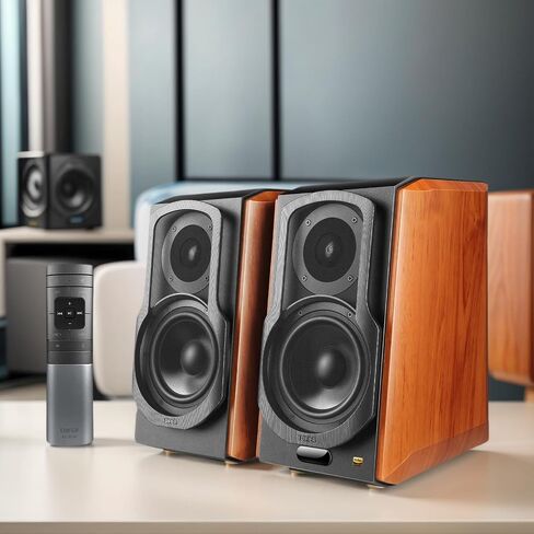 Edifier S1000W WiFi Audiophile Active Bookshelf 2.0 Speakers, 120W RMS Wireless HiFi Bluetooth Sound System Works with Alexa, Optical/RCA x 2 Coaxial, Supports AirPlay 2, Spotify Tidal Connect- Pair in Saudi Arabia
