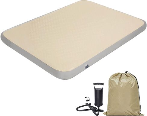 HotMax 4" Drop Stitch Air Mattress, Leak-Proof Inflatable Sleeping Pad with Hand Pump, Firm Support Portable Blow up Bed for Camping, Car, Travel&Guests, Exceptional Air Retention (75"*51.2") in Kuwait