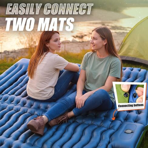 FUN PAC Camping Sleeping Pad,with Foot Pump and Pillow – Ultralight Compact Sleeping Mat for Backpacking, Hiking, Tent – Portable Single Inflatable Mattress for Outdoor in Saudi Arabia