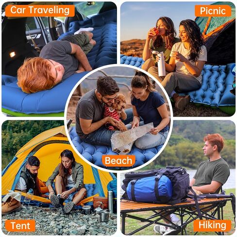 FUN PAC Camping Sleeping Pad,with Foot Pump and Pillow – Ultralight Compact Sleeping Mat for Backpacking, Hiking, Tent – Portable Single Inflatable Mattress for Outdoor in Saudi Arabia