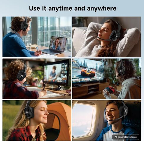 syndesmos Wired Gaming Headset for PS5, PC, Xbox Series X/S, Switch, 207g Ultra-Lightweight, Stereo Bass, 79in Cable with 3.5mm Splitter, Clear Mic, Gamer Gifts in Saudi Arabia